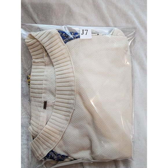 Free People Sweater - aztec colorful sleeve waffle knit cream long sleeve top xs - Picture 4 of 10